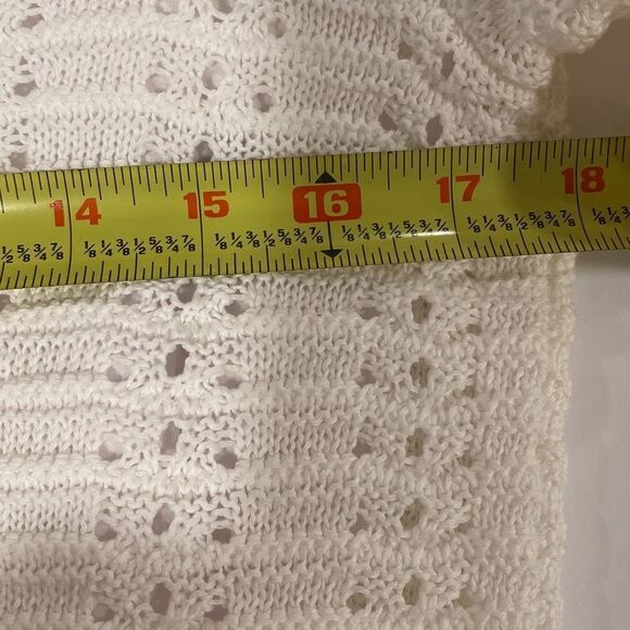 ❤️Last Chance Talbots white short sleeve cotton crochet peplum blouse top size M - Picture 7 of 8